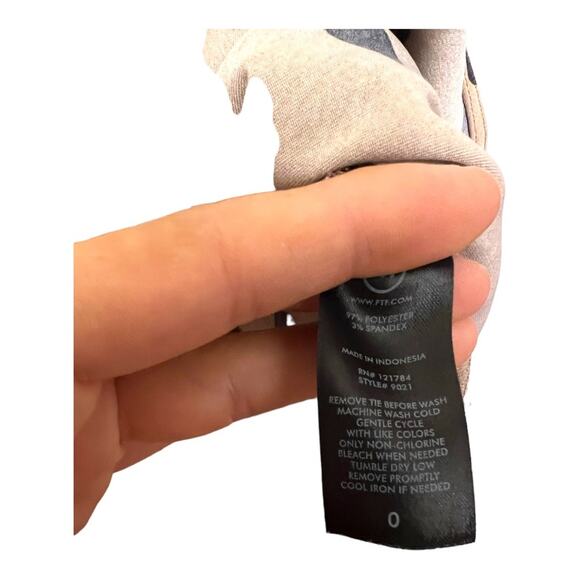 Fashion To Figure Taupe Tan with Black Polka Dots Button Down Shirt Dress 0 XL - Picture 5 of 7